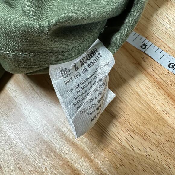 Oak & Acorn NWT Painter Cropped Jacket Sage Green Size XL Cutoff Hem Back Buckle - Picture 10 of 12